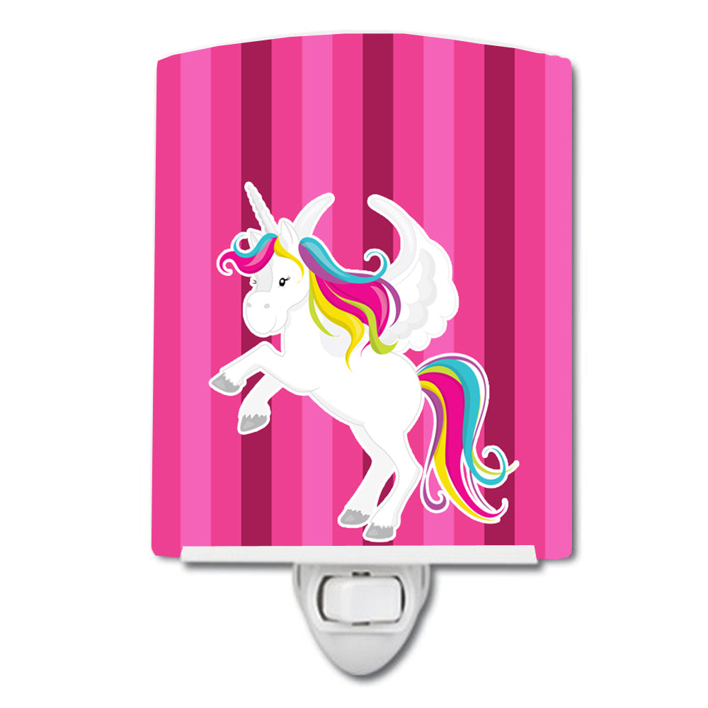 Unicorn Pink Stripes Ceramic Night Light