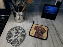 Load image into Gallery viewer, Dachshund Wipe your Paws Pair of Pot Holders