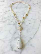 Load image into Gallery viewer, Double Diana Denmark Necklace in Moonstone with Moonstone Drop