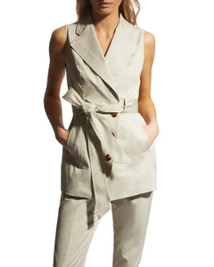 Belted Vest In Stone