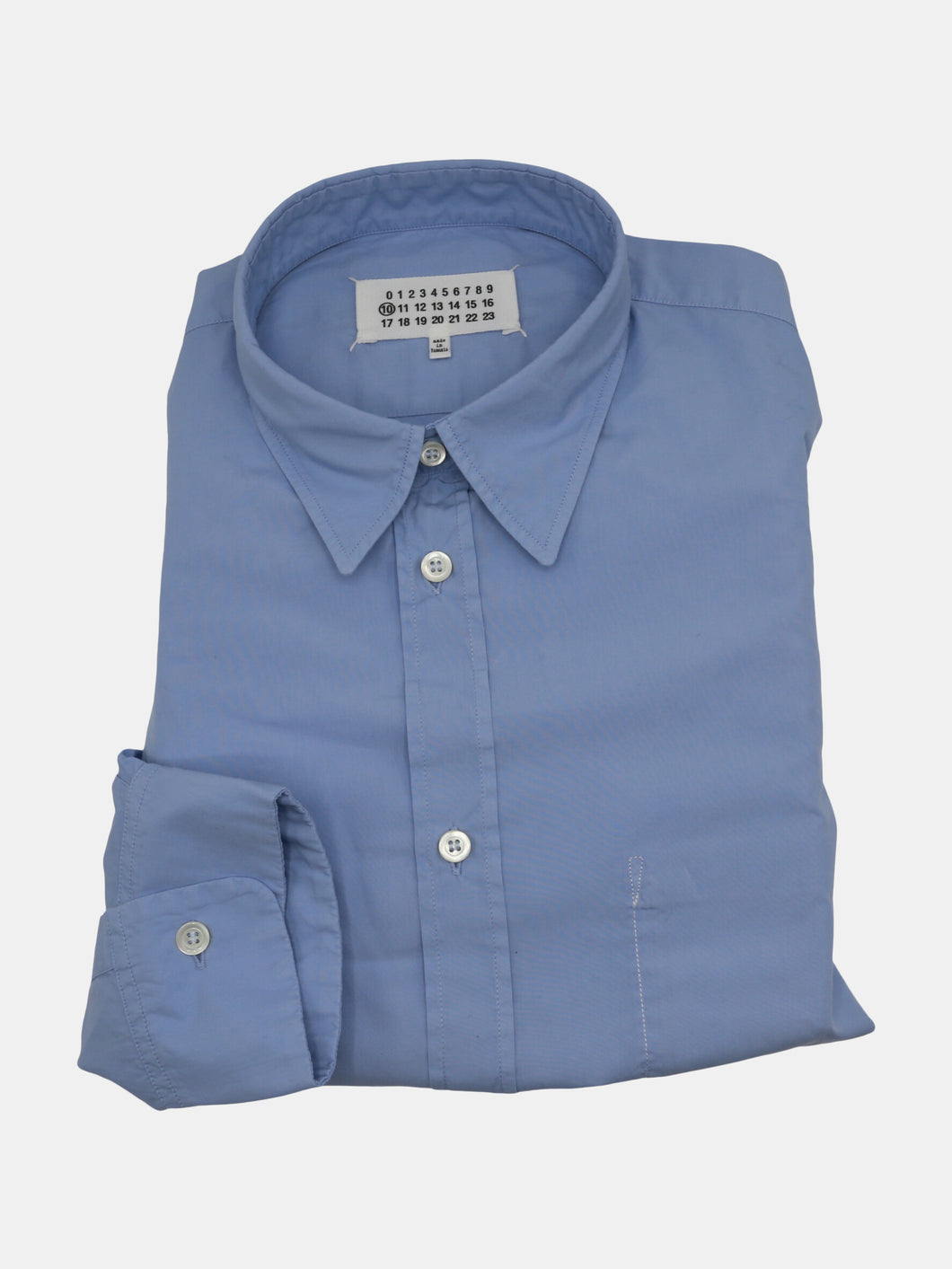 Maison Margiela Men's Blue Inner Pocket Dress Shirt Casual Button-Down - 41-16 (L)