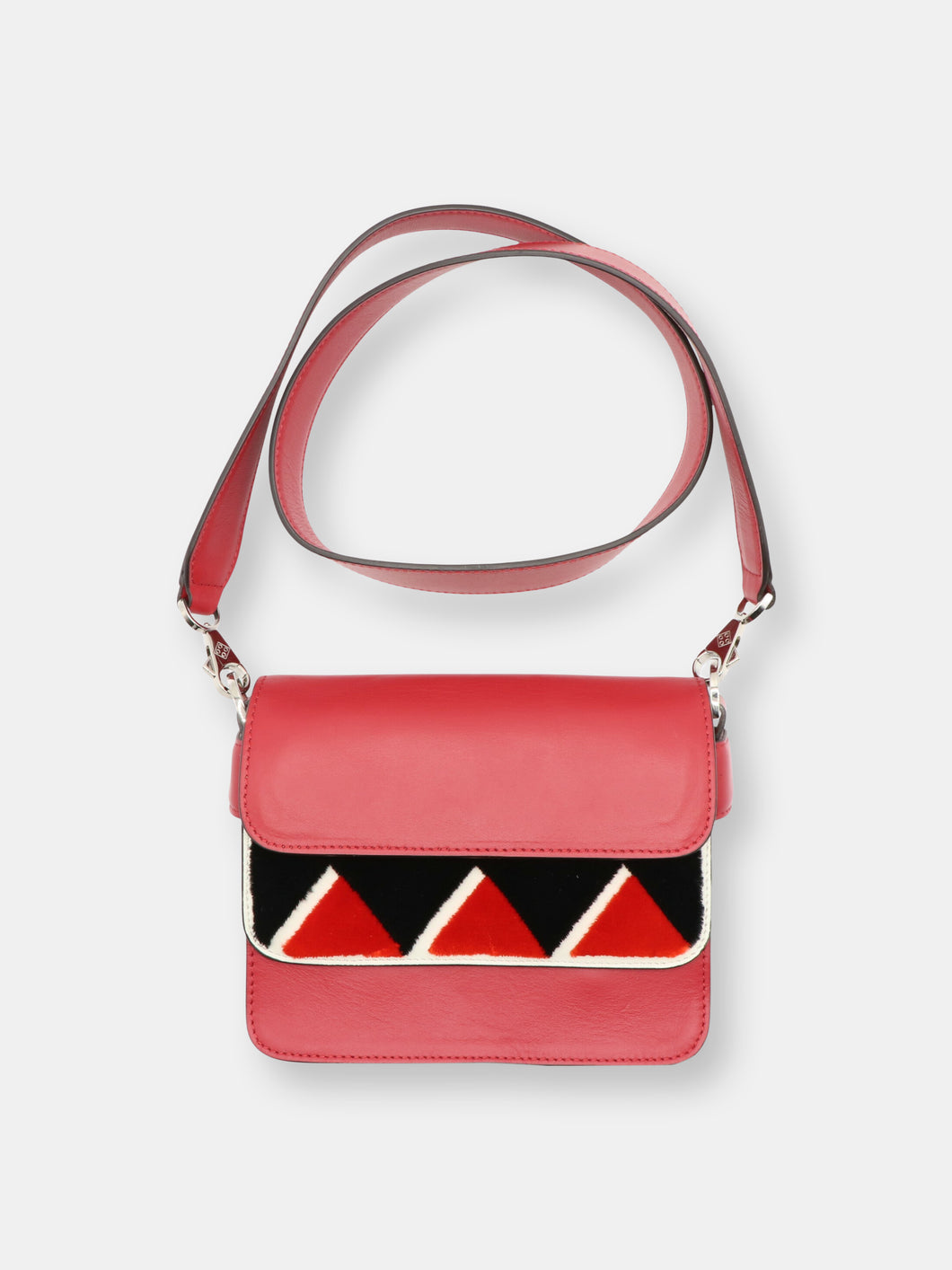 les petits joueurs Women's Bibi Geometry 03 Leather Shoulder Bag