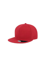 Load image into Gallery viewer, Snap Back Flat Visor 6 Panel Cap - Red