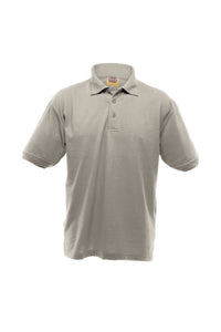 UCC 50/50 Mens Heavweight Plain Pique Short Sleeve Polo Shirt (Heather Grey)
