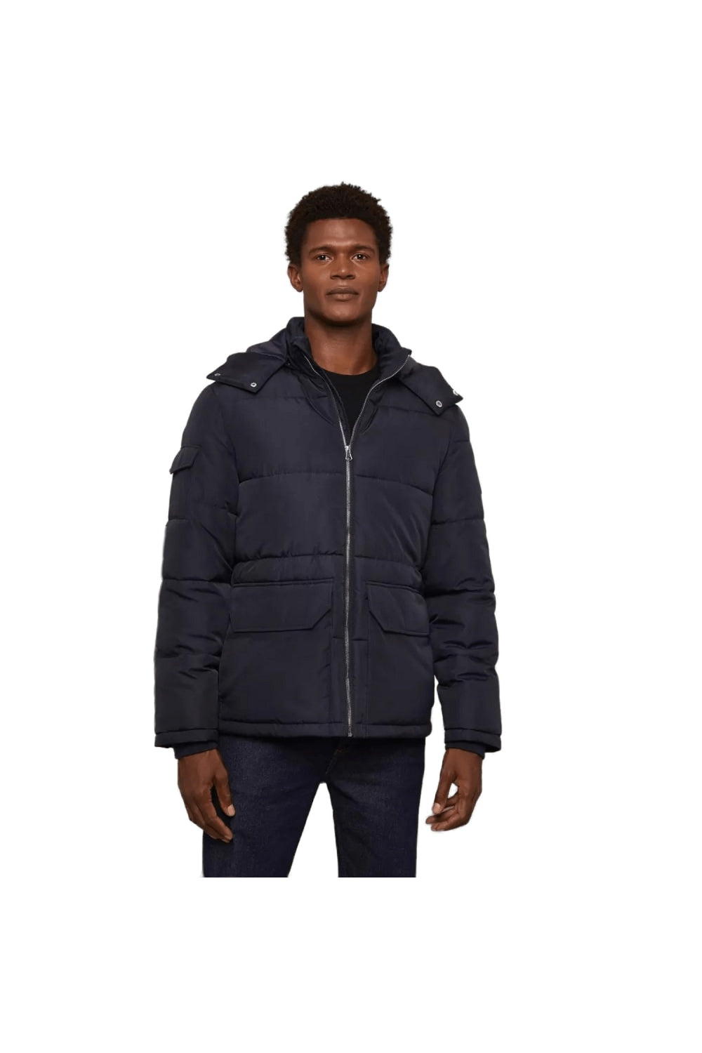 Mens Utility Quilted Regular Puffer Jacket - Navy