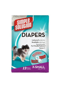 Simple Solution Disposable Dog Diapers (Pack Of 12) (May Vary) (Puppy/Toy Breeds)