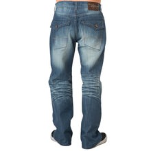 Load image into Gallery viewer, Men&#39;s Midrise Relaxed Bootcut Premium Denim Jeans Cool Blue Vintage Wash