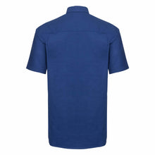 Load image into Gallery viewer, Russell Collection Mens Short Sleeve Easy Care Oxford Shirt (Bright Royal)