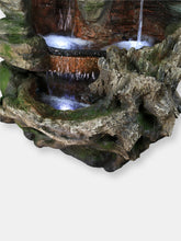 Load image into Gallery viewer, Sunnydaze Large Flat Rock Summit Waterfall Fountain with LED Lights - 61 in