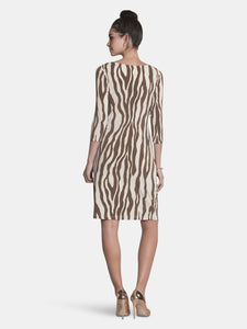 Celeste Body Conscious Dress in Zebra Stripe Brown