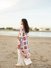 Load image into Gallery viewer, Hooded Granny Square Crochet Kimono
