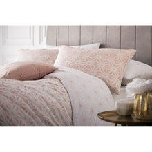 Load image into Gallery viewer, Furn Tessellate Duvet Cover and Pillowcase Set (Blush Pink/Gold) (Twin)