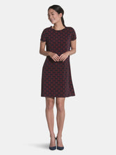 Load image into Gallery viewer, T-Shirt Shift Dress in Sailor Knot Goji Berry Blue