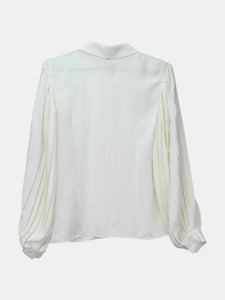 Michael Kors Women's White Silk georgette puff sleeve shirt Blouse