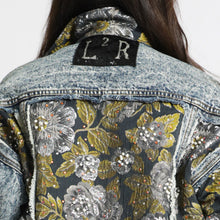 Load image into Gallery viewer, Brocade And Rhinestones Embellished Denim Jacket