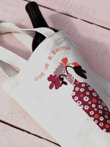 Canvas Wine Tote - Hug in a Bottle