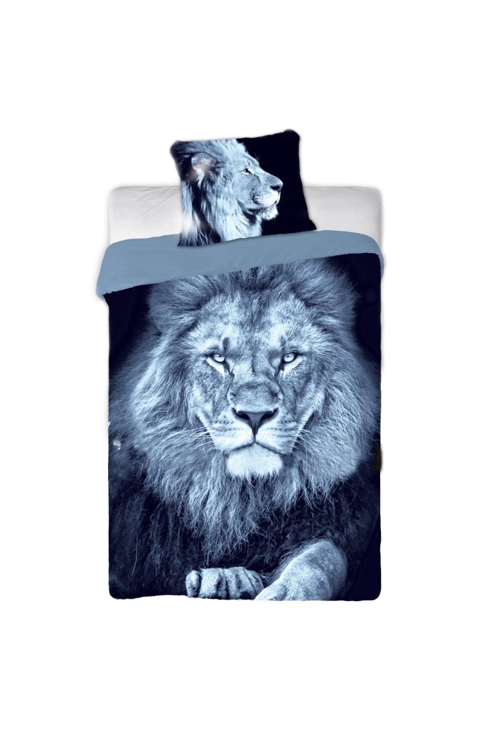 Lion Duvet Set - Gray/Black