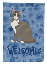 Load image into Gallery viewer, 11 x 15 1/2 in. Polyester Brazilian Shorthair Cat Welcome Garden Flag 2-Sided 2-Ply