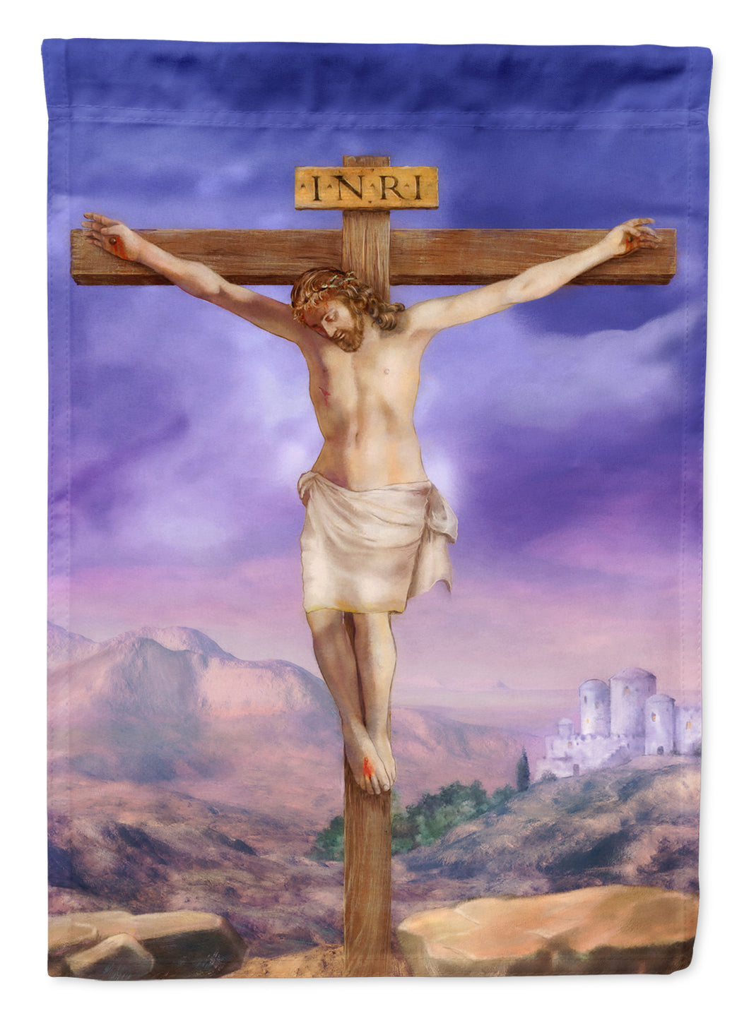 28 x 40 in. Polyester Easter Jesus Crucifixion Flag Canvas House Size 2-Sided Heavyweight