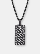 Load image into Gallery viewer, Fast Track Black Rhodium Plated Sterling Silver Tire Tread Black Diamond Tag
