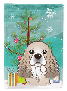 Christmas Tree And Cocker Spaniel Garden Flag 2-Sided 2-Ply