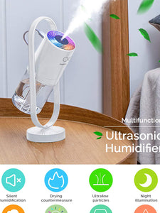 200ml Ultrasonic Cool Mist White Portable Mini Humidifier with 7 Color Changing