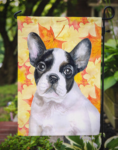 11 x 15 1/2 in. Polyester French Bulldog Black White Fall Garden Flag 2-Sided 2-Ply