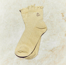 Load image into Gallery viewer, Love &amp; Lurex Ruffled Socks - Golden Glow
