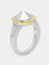 Load image into Gallery viewer, 14K + Sterling Silver Large &quot;Pyramid&quot; Ring with Diamonds