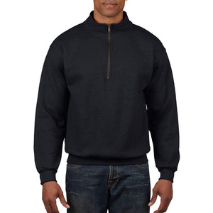 Gildan Adult Vintage 1/4 Zip Sweatshirt Top (Black)
