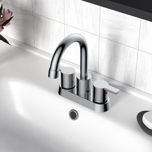 Alamo Surface Mounted 2 Handles Bathroom Faucet With Drain Kit Included