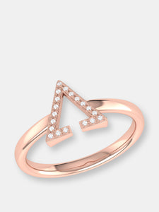 Aim High Open Triangle Diamond Ring in 14K Rose Gold Vermeil on Sterling Silver