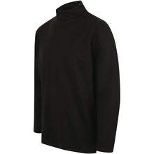 Load image into Gallery viewer, Henbury Mens Long Sleeve Cotton Rich Roll Neck Top / Sweatshirt (Black)