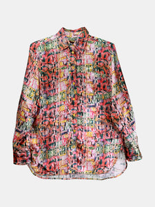 Sies Marjan Women's Croco Print Sander Satin Shirt Blouse