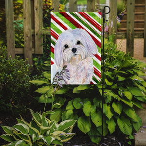 Maltese Candy Cane Holiday Christmas Garden Flag 2-Sided 2-Ply
