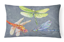 Load image into Gallery viewer, 12 in x 16 in  Outdoor Throw Pillow Dragonfly Times Three Canvas Fabric Decorative Pillow