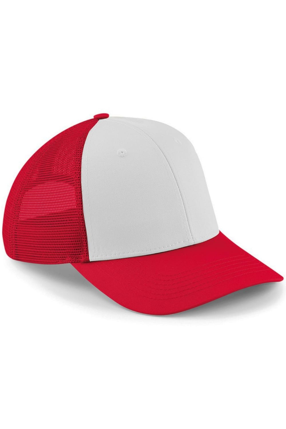 Beechfield 6 Panel Snapback Trucker Cap (Classic Red/White)