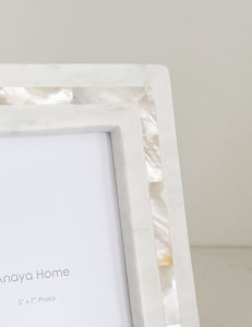 White Mother Of Pearl White Marble Picture Frames