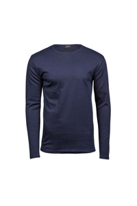 Tee Jays Mens Interlock Long-Sleeved T-Shirt (Navy)