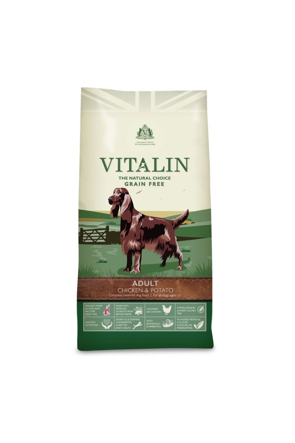 Vitalin Natural Adult Grain Free Dry Dog Food (Chicken & Potato) (4.4lbs)