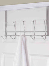 Load image into Gallery viewer, Chrome Plated Steel Over the Door 5 hook Hanging Rack