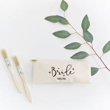 Load image into Gallery viewer, Bride Personalized Cotton Canvas Pencil Case and Travel Pouch