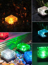 Load image into Gallery viewer, 4 pks Solar Ice Cube Changing Color Groupe Walkway Pathway Home Garden Decor