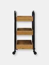 Load image into Gallery viewer, Oceanstar Portable Storage Cart with 3 Easy Removable Bamboo Trays 3SC1675