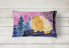 Load image into Gallery viewer, 12 in x 16 in  Outdoor Throw Pillow Pomeranian Canvas Fabric Decorative Pillow