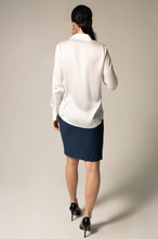 Load image into Gallery viewer, Elegance Silk Blouse In White