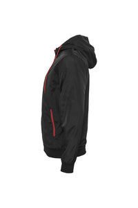 Build Your Brand Mens Zip Up Wind Runner Jacket (Black/Red)