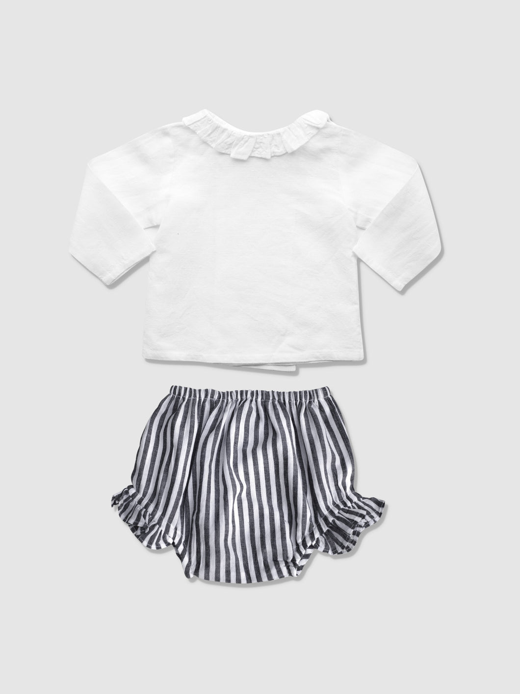 Double Button Blouse + Harbor Island Stripe Frill Bloomer Gift Set
