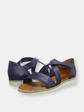 Load image into Gallery viewer, Womens/Ladies Gemma Espadrille Leather Wedge Sandals - Navy