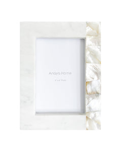 White Mother Of Pearl White Marble Picture Frames